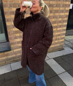 Alternative view of SamanthaSZ Long Jacket  Chocolate Brown