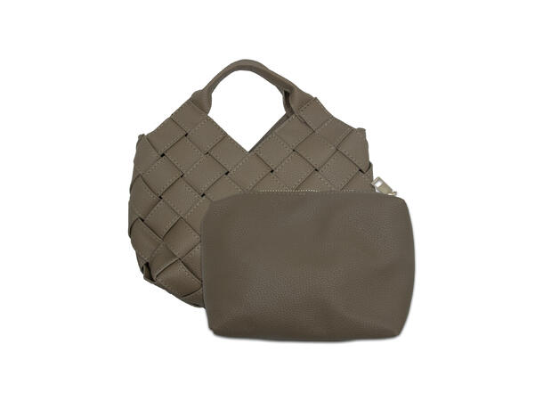 Håndveske "flettet" taupe