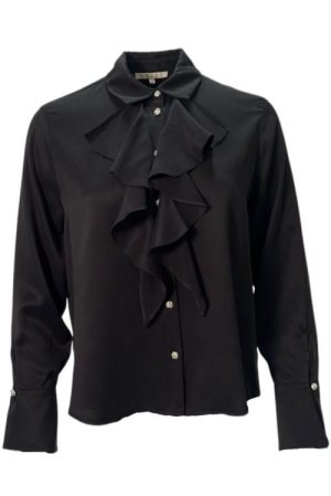 LILLIE SILKEBLUSE SORT